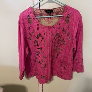 Weavz Fuchsia Floral Lace Blouse